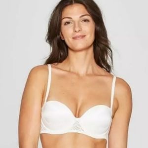 Auden White Push-up Wear it Your Way Bra